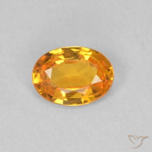 0.54ct 자연스러운 밝은 주황색 사파이어, 타원형, VVS-VS