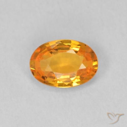 0.51ct 자연스러운 밝은 주황색 사파이어, 타원형, VVS-VS