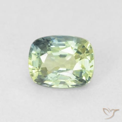 0.74ct 자연스러운 매우 밝은 세이지 그린 사파이어, 방석, VVS-VS