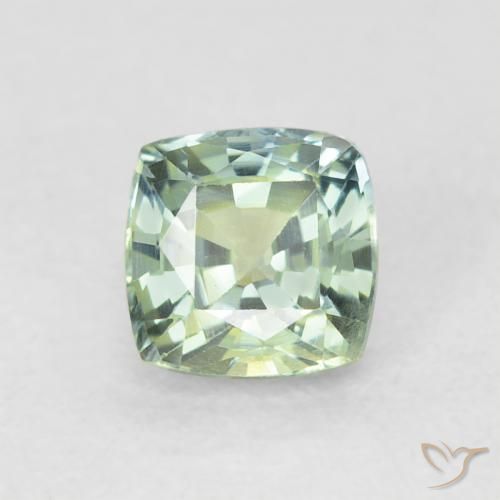 0.75ct 자연스러운 라이트 모스 그린 사파이어, 방석, VVS-VS