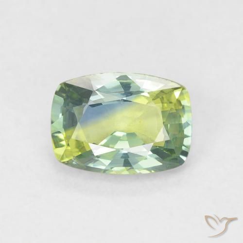 0.80ct 자연스러운 다색 사파이어, 방석, VVS-VS