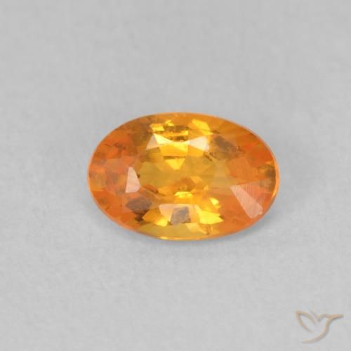 0.55ct 자연스러운 밝은 주황색 사파이어, 타원형, VVS-VS