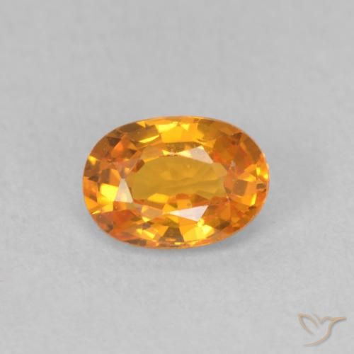 0.57ct 자연스러운 밝은 주황색 사파이어, 타원형, VVS-VS
