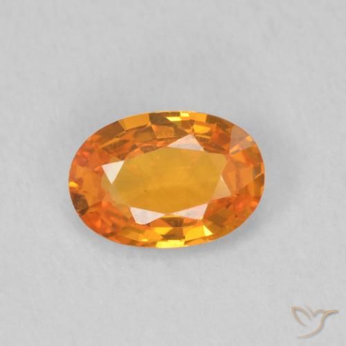 0.58ct 자연스러운 미디엄 오렌지 사파이어, 타원형, VVS