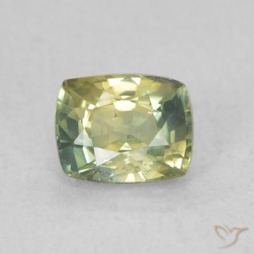 0.66ct 자연스러운 황록색 사파이어, 방석, VVS-VS