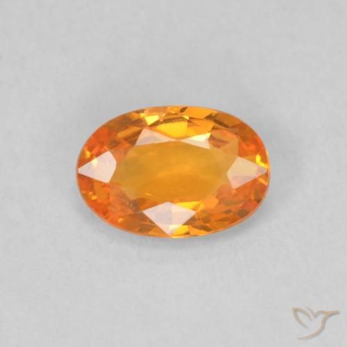 0.52ct 자연스러운 살구 오렌지 사파이어, 타원형, VVS