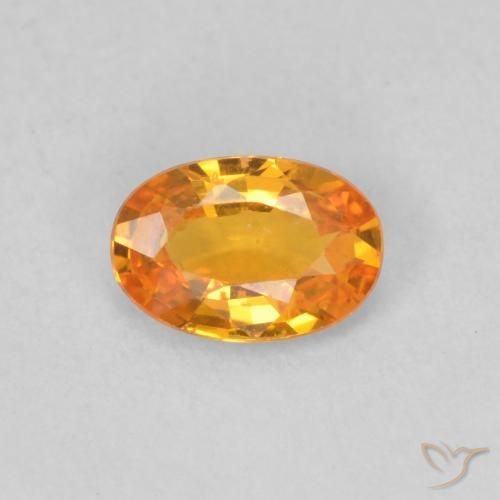 0.49ct 자연스러운 살구 오렌지 사파이어, 타원형, VS