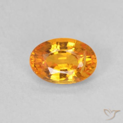 0.62ct 자연스러운 미디엄 오렌지 사파이어, 타원형, VS