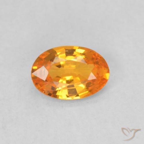 0.47ct 자연스러운 밝은 주황색 사파이어, 타원형, VS