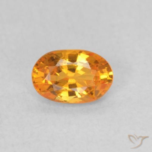 0.52ct 자연스러운 밝은 주황색 사파이어, 타원형, VVS-VS
