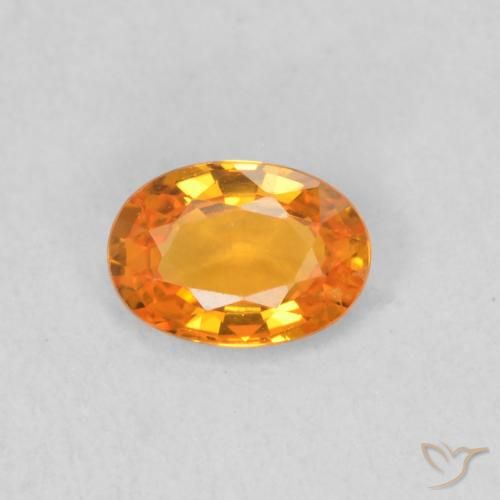 0.46ct 자연스러운 밝은 주황색 사파이어, 타원형, VVS-VS