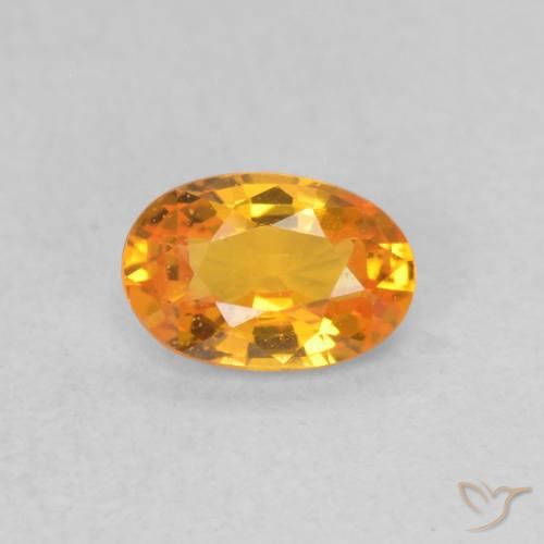 0.53ct 자연스러운 밝은 주황색 사파이어, 타원형, VVS-VS