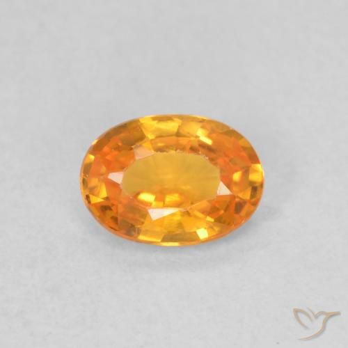 0.55ct 자연스러운 밝은 주황색 사파이어, 타원형, VVS-VS