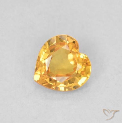 0.39ct 자연스러운 Medium Dark-Golden 사파이어, 마음, VS