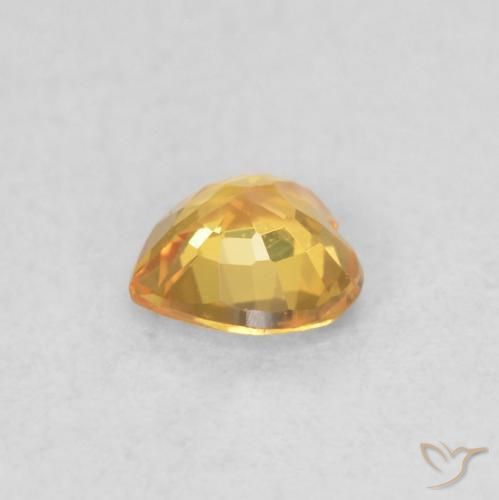 0.39캐럿 천연 Medium Dark-Golden 사파이어, 마음, VS