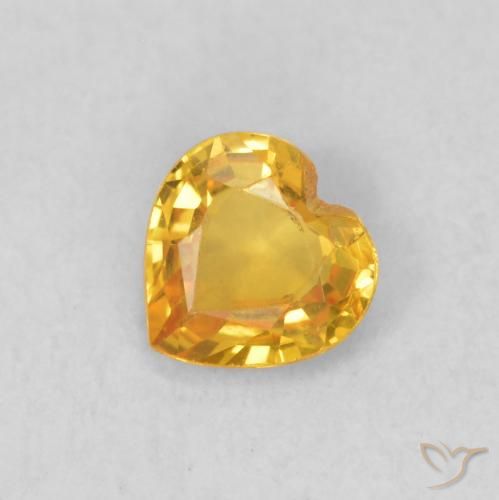 0.40ct 자연스러운 골든 사파이어, 마음, VS