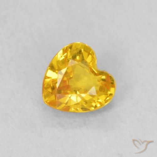 0.39ct 자연스러운 미디엄 골드 사파이어, 마음, VS