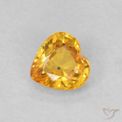 0.50ct 자연스러운 다크 골든 사파이어, 마음, VS