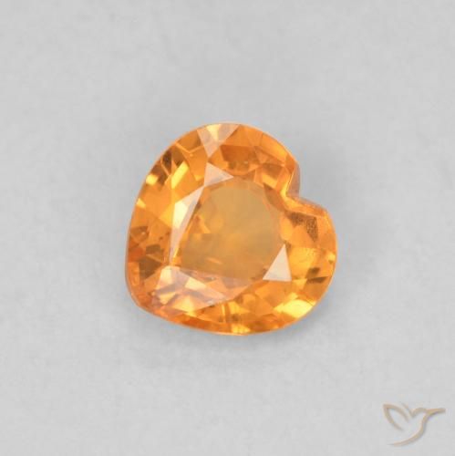 0.37ct 자연스러운 인텐스 오렌지 사파이어, 마음, VS