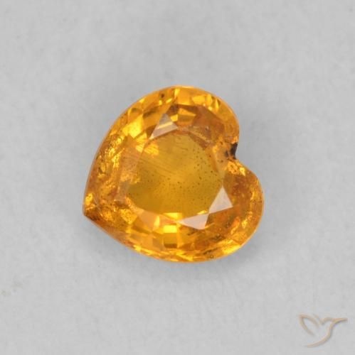 0.47ct 자연스러운 허니 오렌지 사파이어, 마음, VS