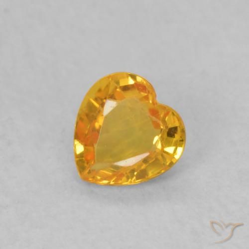 0.32ct 자연스러운 미디엄 오렌지 사파이어, 마음, VS
