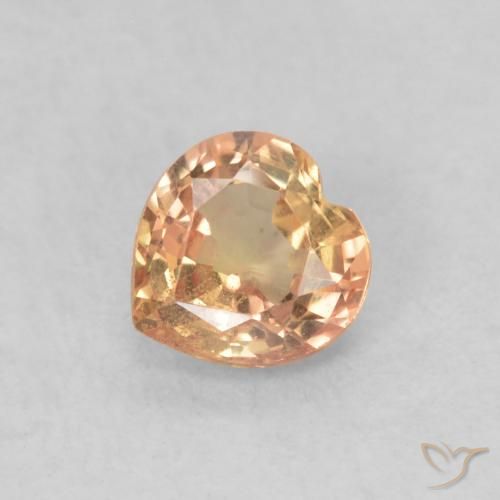 0.46ct 자연스러운 사이다 오렌지 사파이어, 마음, VS