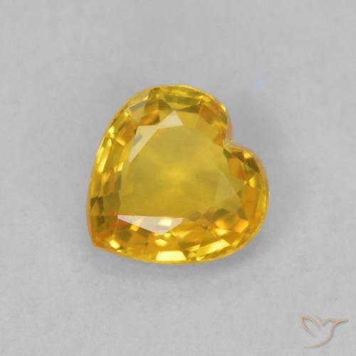 0.48ct 자연스러운 골든 사파이어, 마음, VVS-VS