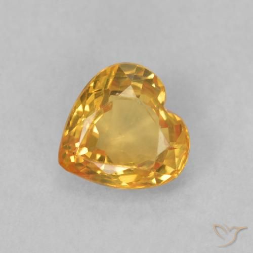 0.46ct 자연스러운 오렌지-골드 사파이어, 마음, VVS-VS
