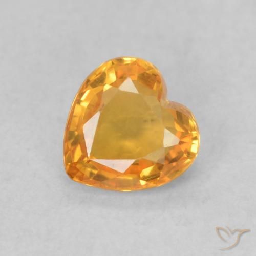 0.45ct 자연스러운 살구 오렌지 사파이어, 마음, VVS-VS