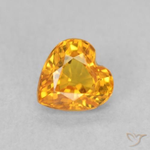 0.55ct 자연스러운 살구 오렌지 사파이어, 마음, VVS-VS