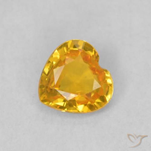 0.39ct 자연스러운 브라이트 골드 사파이어, 마음, VVS-VS