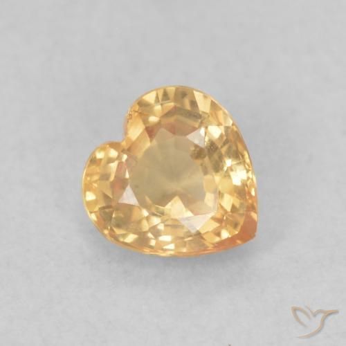 0.44ct 자연스러운 골든 사파이어, 마음, VVS-VS