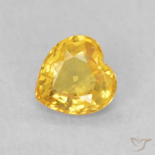 0.44ct 자연스러운 미디엄 골든 사파이어, 마음, VVS-VS