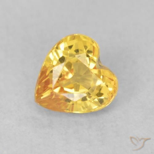 0.62ct 자연스러운 골든 사파이어, 마음, VS