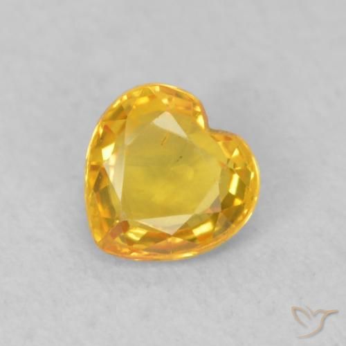 0.46ct 자연스러운 골든 오렌지 사파이어, 마음, VS