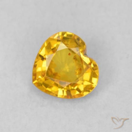 0.41ct 자연스러운 골든 사파이어, 마음, VS
