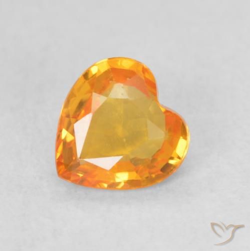 0.41ct 자연스러운 금 사파이어, 마음, VVS-VS
