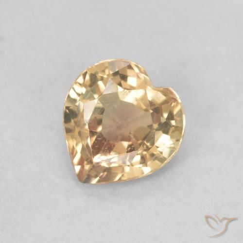 0.39ct 자연스러운 골든 사파이어, 마음, VVS-VS