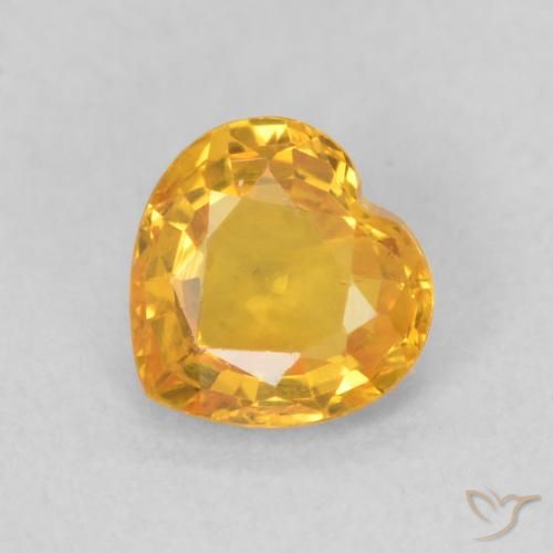 0.45ct 자연스러운 미디엄 골든 사파이어, 마음, VS