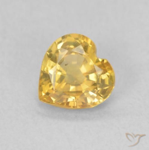 0.39ct 자연스러운 골든 사파이어, 마음, VS