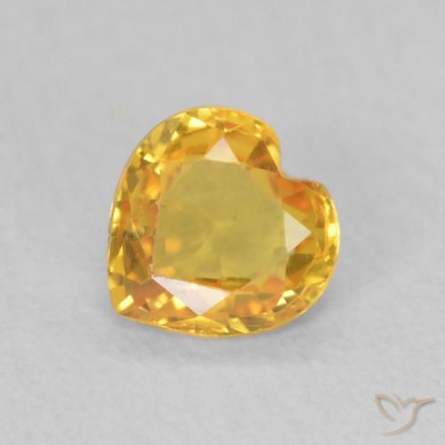 0.38ct 자연스러운 골든 사파이어, 마음, VS