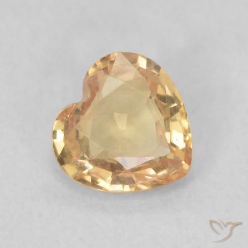 0.48ct 자연스러운 라이트 피치 골든 사파이어, 마음, VS