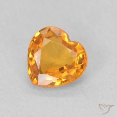 0.44ct 자연스러운 금 사파이어, 마음, VS