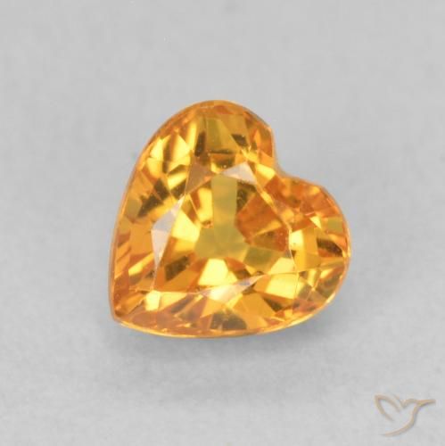 0.61ct 자연스러운 금 사파이어, 마음, VS
