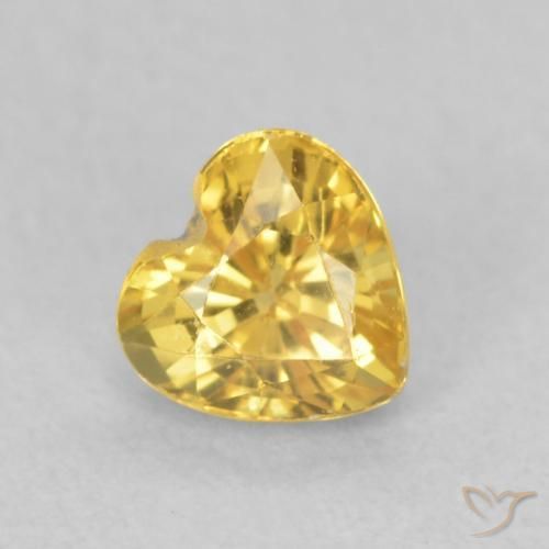 0.52ct 자연스러운 미디엄 골든 사파이어, 마음, VS
