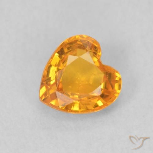 0.42ct 자연스러운 금 사파이어, 마음, VS