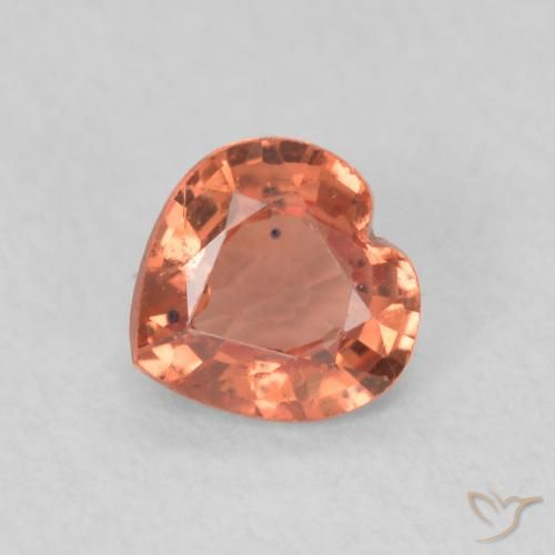 0.36ct 자연스러운 오렌지 레드 사파이어, 마음, VS