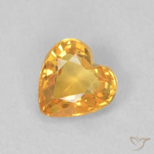 0.46ct 자연스러운 다크 골든 사파이어, 마음, VVS-VS