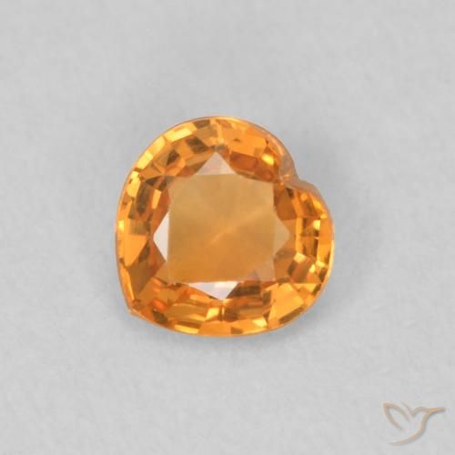 0.36ct 자연스러운 오렌지 브라운 사파이어, 마음, VVS-VS