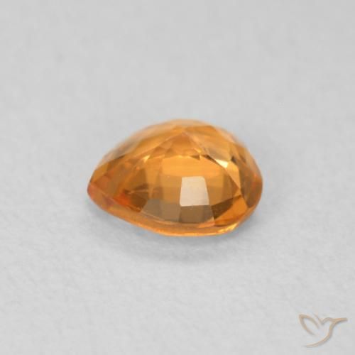 0.36캐럿 천연 오렌지 브라운 사파이어, 마음, VVS-VS